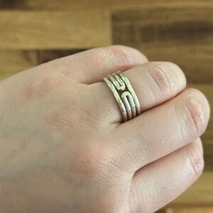 Silver hammered ring from Italy size 6